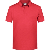 Men's Basic Polo - Carmine red melange