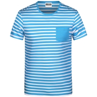 Men's T-Shirt Striped - Atlantic/white