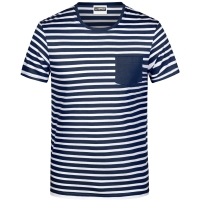 Men's T-Shirt Striped - Navy/white