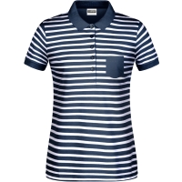 Ladies' Polo Striped - Navy/white