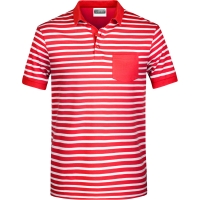 Men's Polo Striped - Red/white