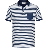 Men's Polo Striped - White/navy