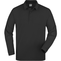 Polo Piqué Long-Sleeved - Black