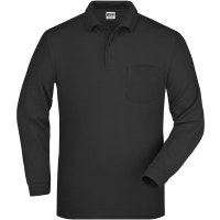 Polo Piqué Long-Sleeved - Black