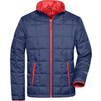 Men's Padded Light Weight Jacket - Navy/red