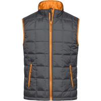 Men's Padded Light Weight Vest - Carbon/orange