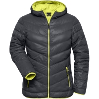 Ladies' Down Jacket - Carbon/acid yellow