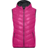 Ladies' Down Vest - Magenta/graphite