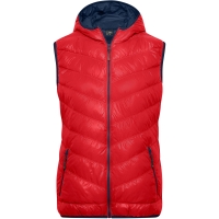 Ladies' Down Vest - Red/navy