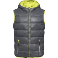 Men's Down Vest - Carbon/acid yellow