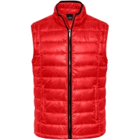 Men's Quilted Down Vest - Red/black