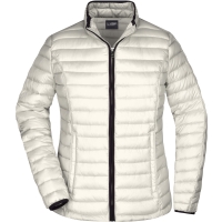 Ladies' Quilted Down Jacket - Off white/black