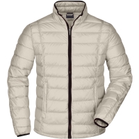 Men's Quilted Down Jacket - Off white/black