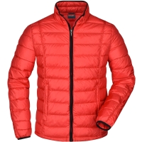 Men's Quilted Down Jacket - Red/black