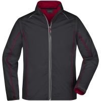 Men's Zip-Off Softshell Jacket - Black/red