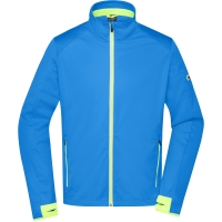 Men's Sports Softshell Jacket - Bright blue/bright yellow
