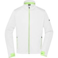 Men's Sports Softshell Jacket - White/bright green