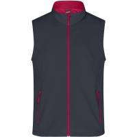 Men's Promo Softshell Vest - Iron grey/red