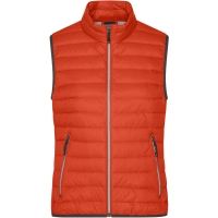 Ladies' Down Vest - Burnt orange/silver