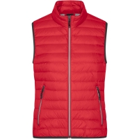 Ladies' Down Vest - Red/silver