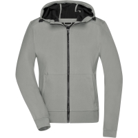 Ladies' Hooded Softshell Jacket - Light grey/black