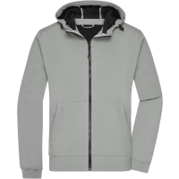 Men's Hooded Softshell Jacket - Light grey/black