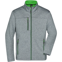 Men's Softshell Jacket - Dark melange/green