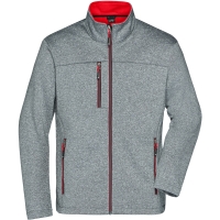 Men's Softshell Jacket - Dark melange/red