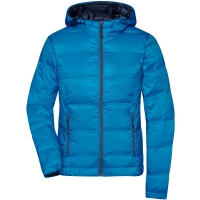 Ladies' Hooded Down Jacket - Blue/navy