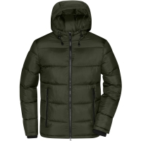 Men's Padded Jacket - Deep forest/yellow
