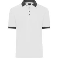 Men's Polo - White/anthracite melange