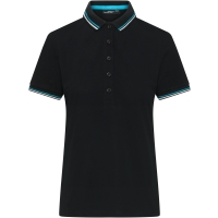 Ladies' Polo - Black/white/turquoise