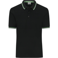 Men's Polo - Black/white/lime green