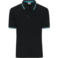 Men's Polo - Black/white/turquoise