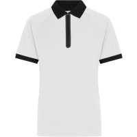 Ladies' Zip-Polo - White/black