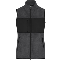 Ladies' Fleece Vest - Dark melange/black