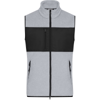Men's Fleece Vest - Light melange/black
