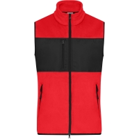 Men's Fleece Vest - Red/black