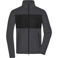 Men's Fleece Jacket - Dark melange/black