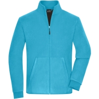 Men's Bonded Fleece Jacket - Turquoise/dark grey