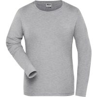 Ladies' BIO Stretch-Longsleeve Work - SOLID - - Grey heather