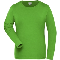 Ladies' BIO Stretch-Longsleeve Work - SOLID - - Lime Green