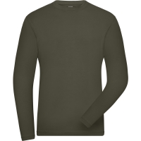 Men's BIO Stretch-Longsleeve Work - SOLID - - Olive