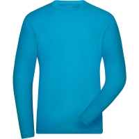 Men's BIO Stretch-Longsleeve Work - SOLID - - Turquoise