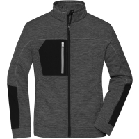 Ladies' Structure Fleece Jacket - Black melange/black/silver