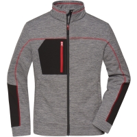 Ladies' Structure Fleece Jacket - Carbon melange/black/red
