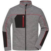 Men's Structure Fleece Jacket - Carbon melange/black/red