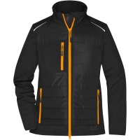 Ladies' Hybrid Jacket - Black/neon orange