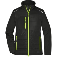 Ladies' Hybrid Jacket - Black/neon yellow