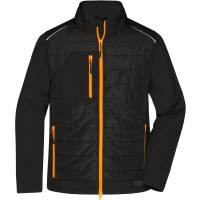 Men's Hybrid Jacket - Black/neon orange